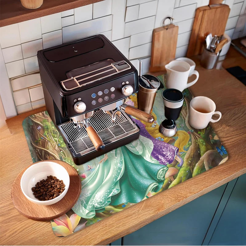 Disney Ariel Rapunzel Kitchen Drying Mat Absorbent Anti slip Pad for Sink