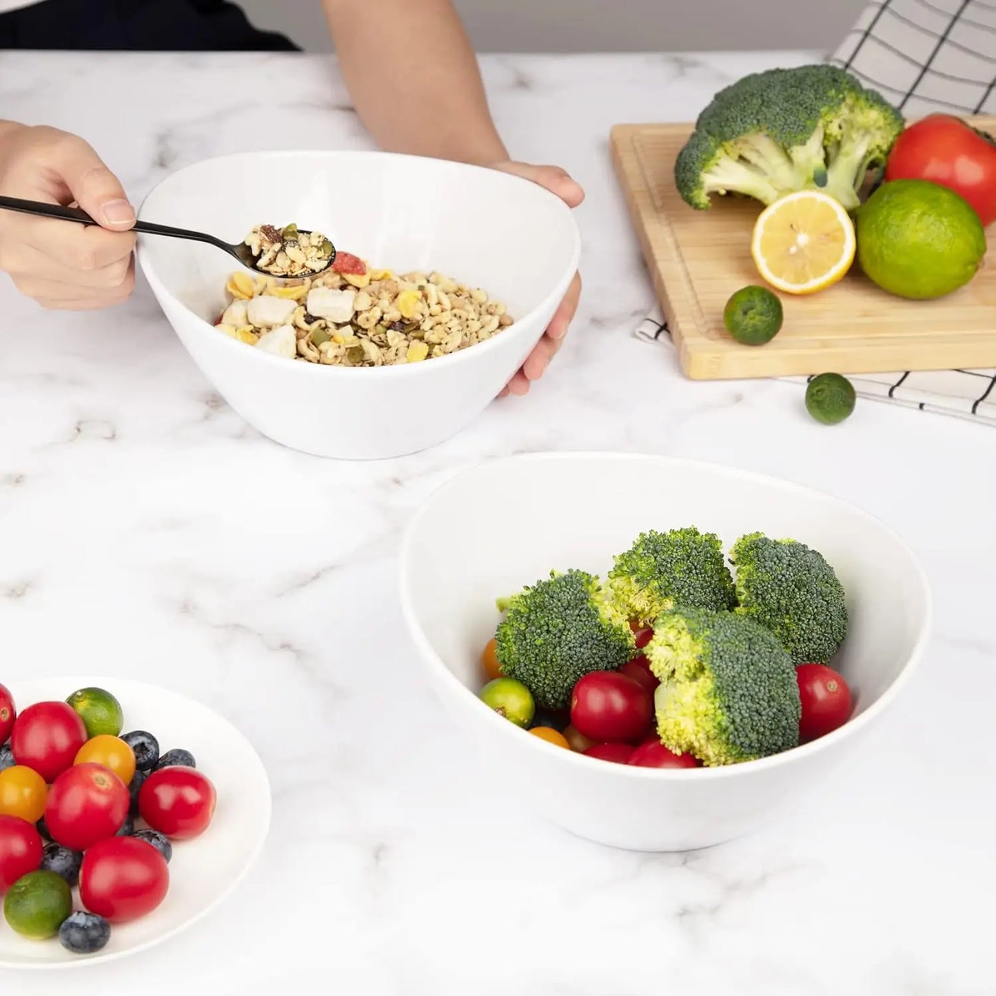 8" Ceramic Deep Soup & Salad Bowls