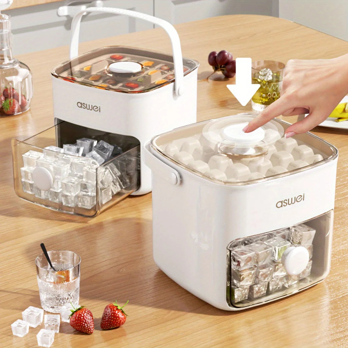 48-Cube Ice Maker with Easy-Press Lid -