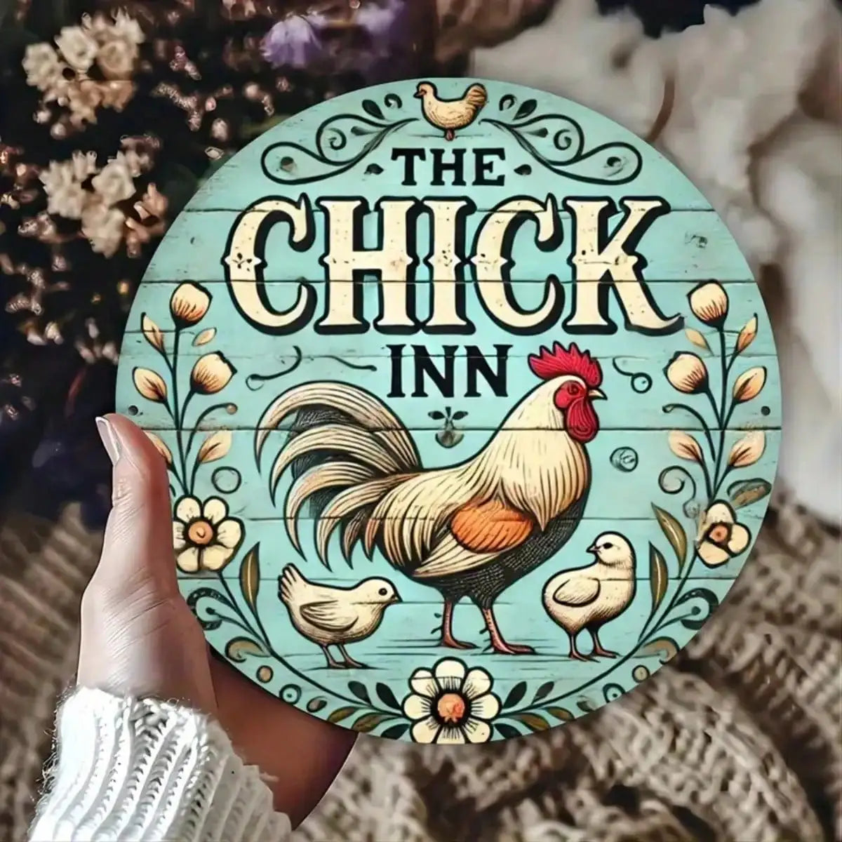 8x8" "Chicken Inn" Vintage Metal Sign