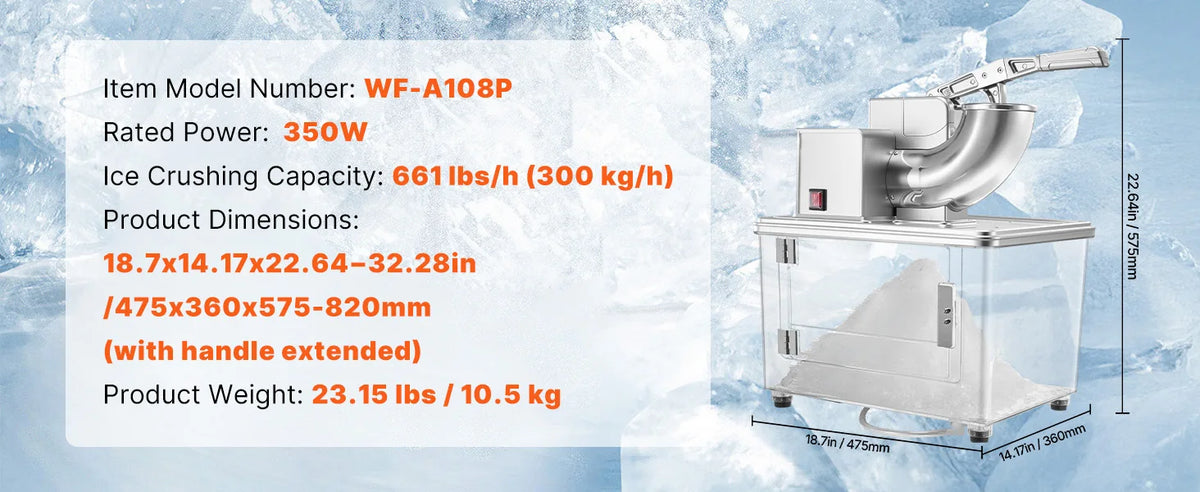 661LBS/H Commercial Ice Crusher
