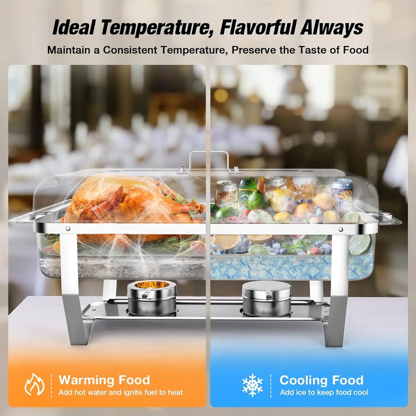 2/4/6 Pack 8QTChafing Dish Buffet Set