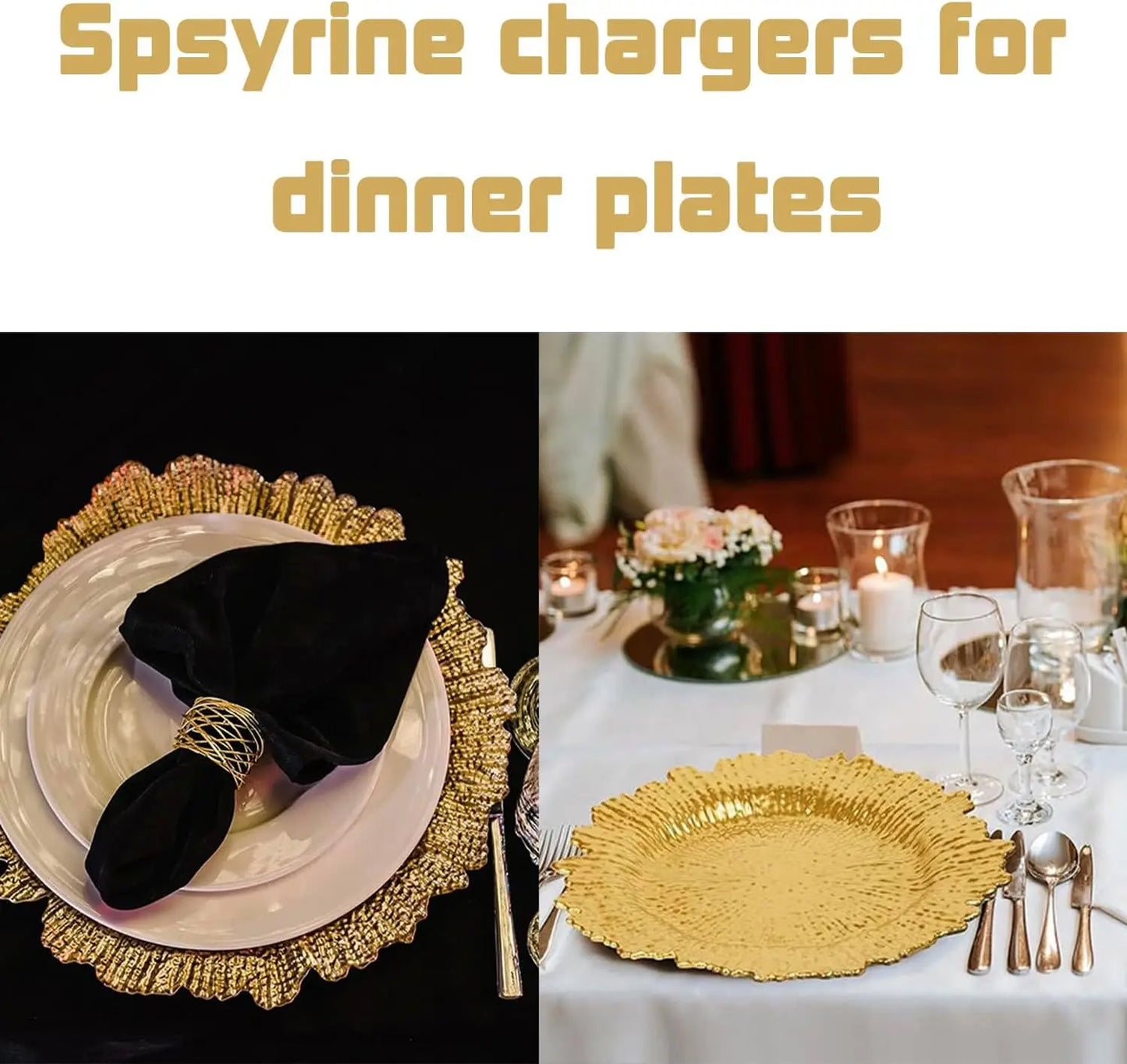 100 Pcs Charger Plates Bulk 13 Inch/Gold Plate