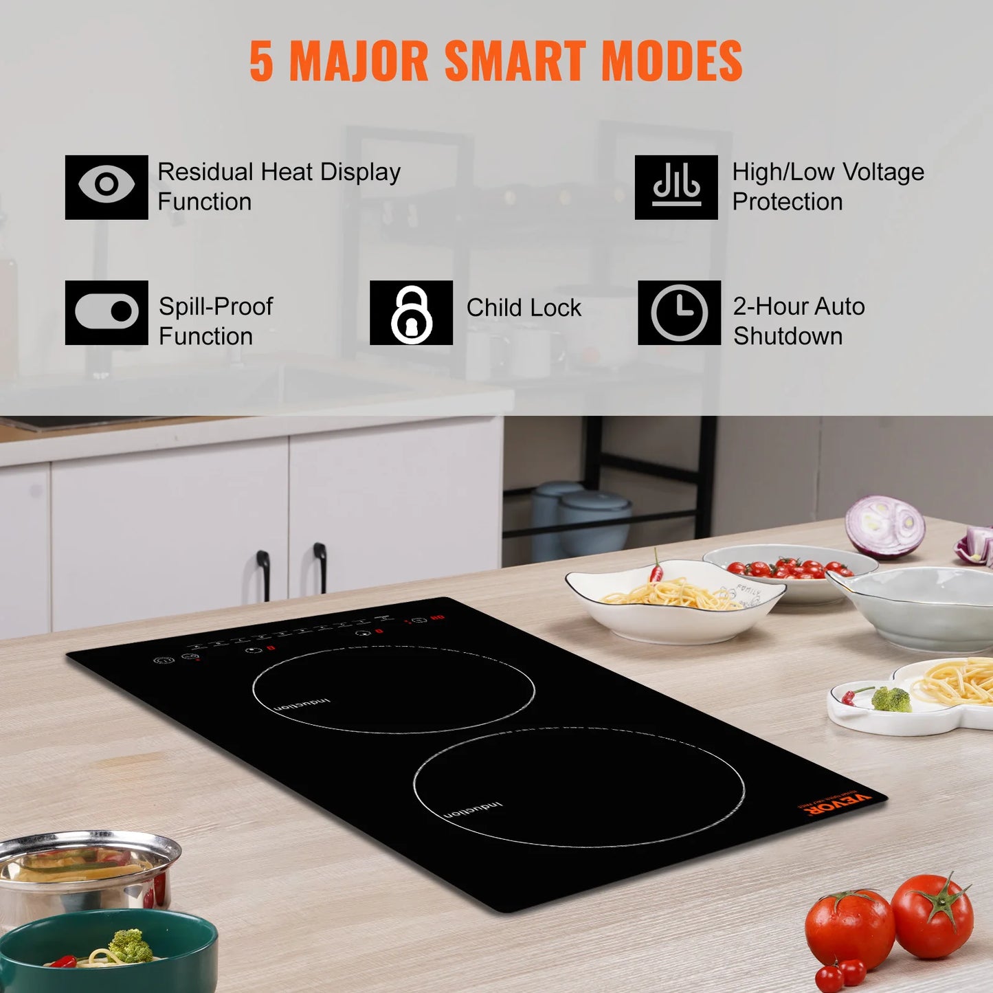 2 Burners Electric Induction Cooktop Stove