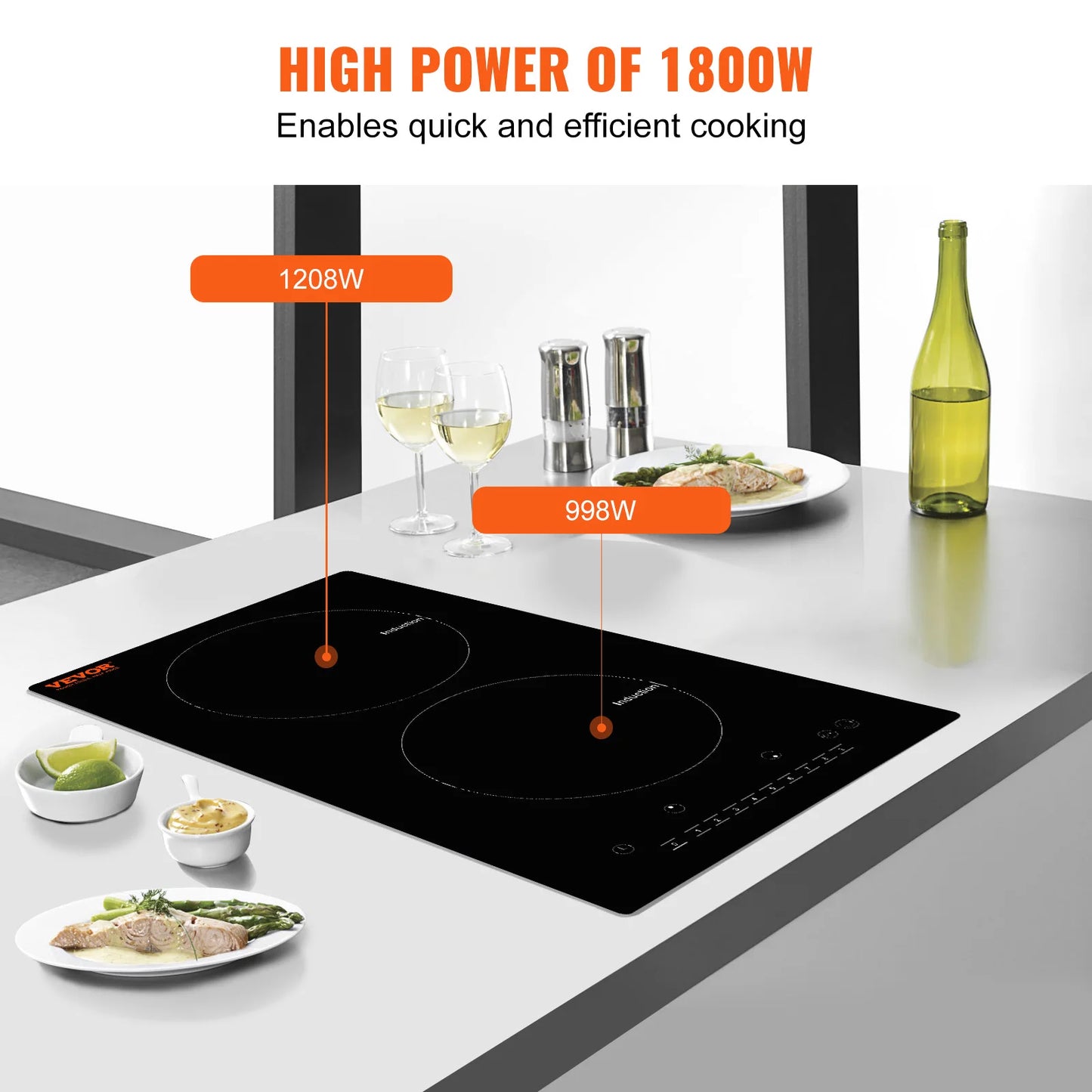 2 Burners Electric Induction Cooktop Stove