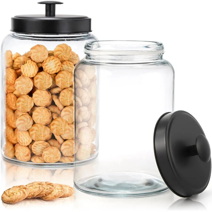 Pack Large Glass Jars with Metal Lid,
