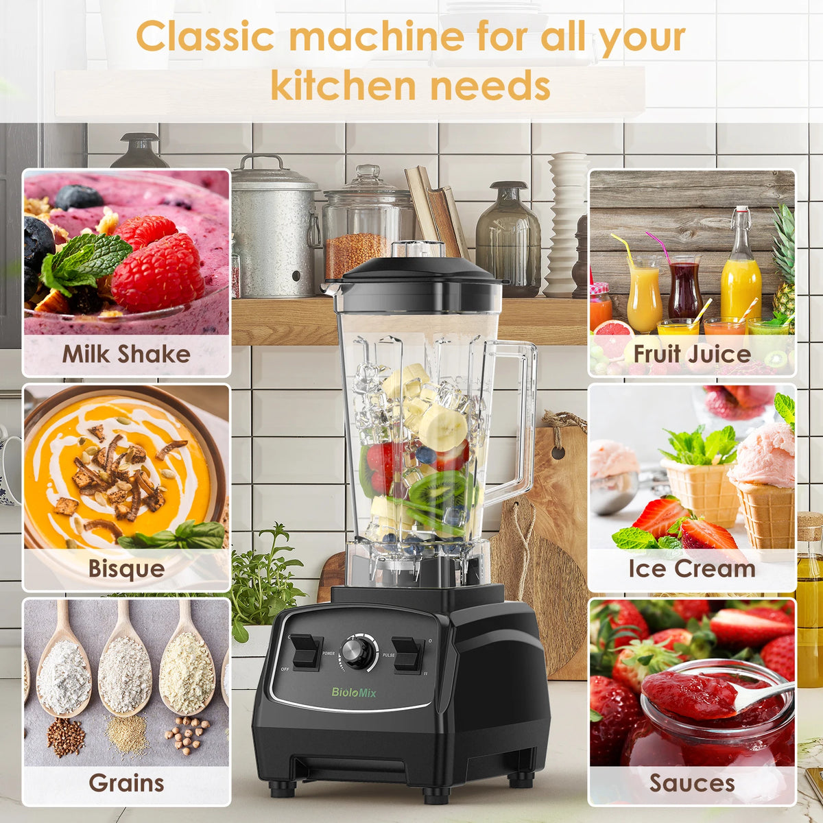 BPA Free 3HP 2200W Heavy Duty Commercial Grade Blender