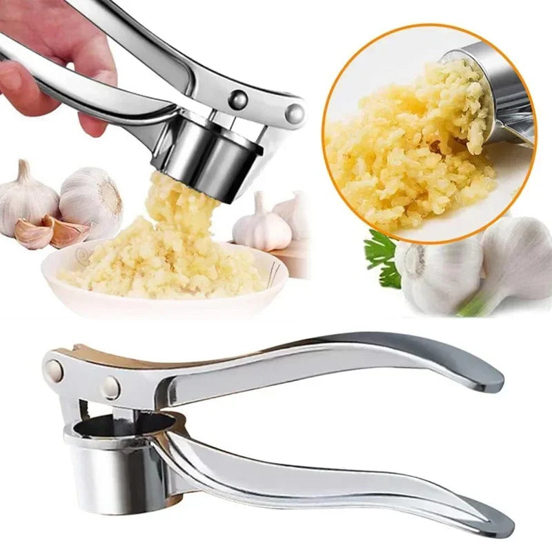 6.10in Stainless Steel Garlic Mincer - Dual-Use Garlic Press & Nut Cracker