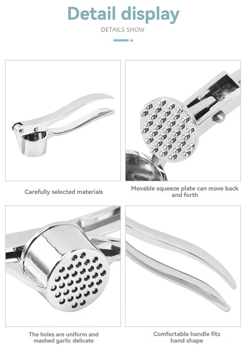 Garlic Press Zinc Alloy & Stainless Steel