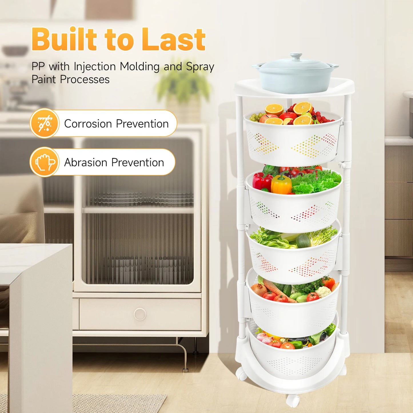 Multi-Layer Rotating Storage Cart