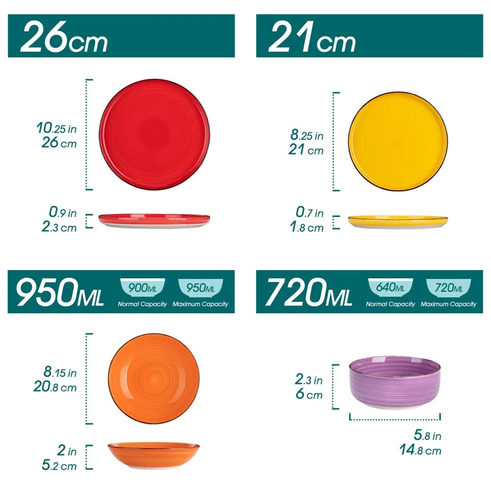 Vancasso 24PCS Ceramic Plate Tableware