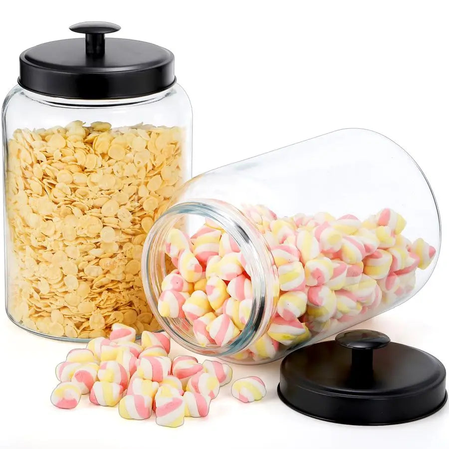 Pack Large Glass Jars with Metal Lid,