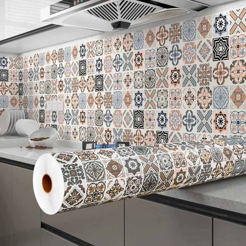 Marble Kitchen Oil-Proof Film Waterproof Moisture-Proof Self-Adhesive Wallpaper