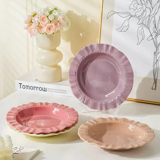 4pcs Multi-Color Ceramic Plate Set