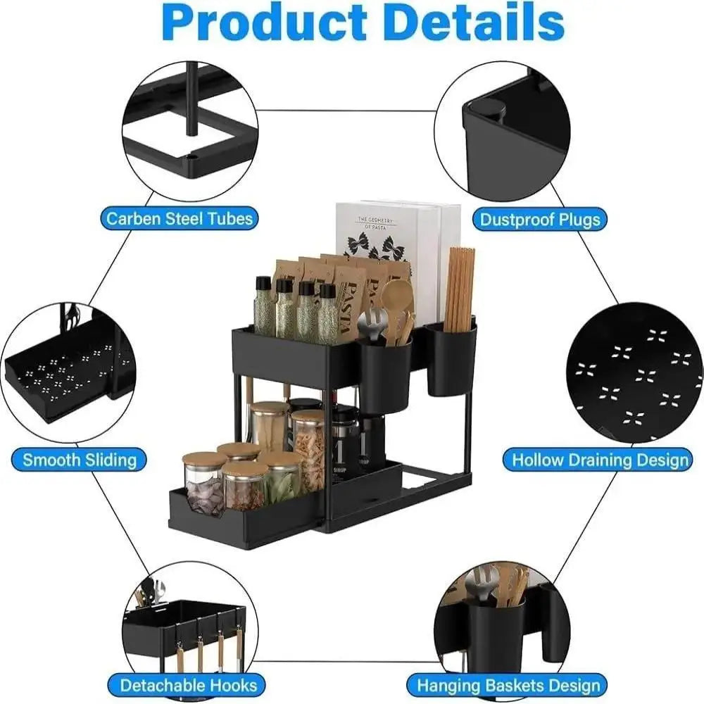 2 Tier Sliding Under Sink Organizer