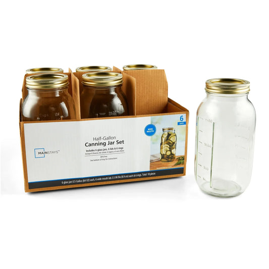 64 oz Airtight Glass Wide Mouth Canning Jars  6 Count