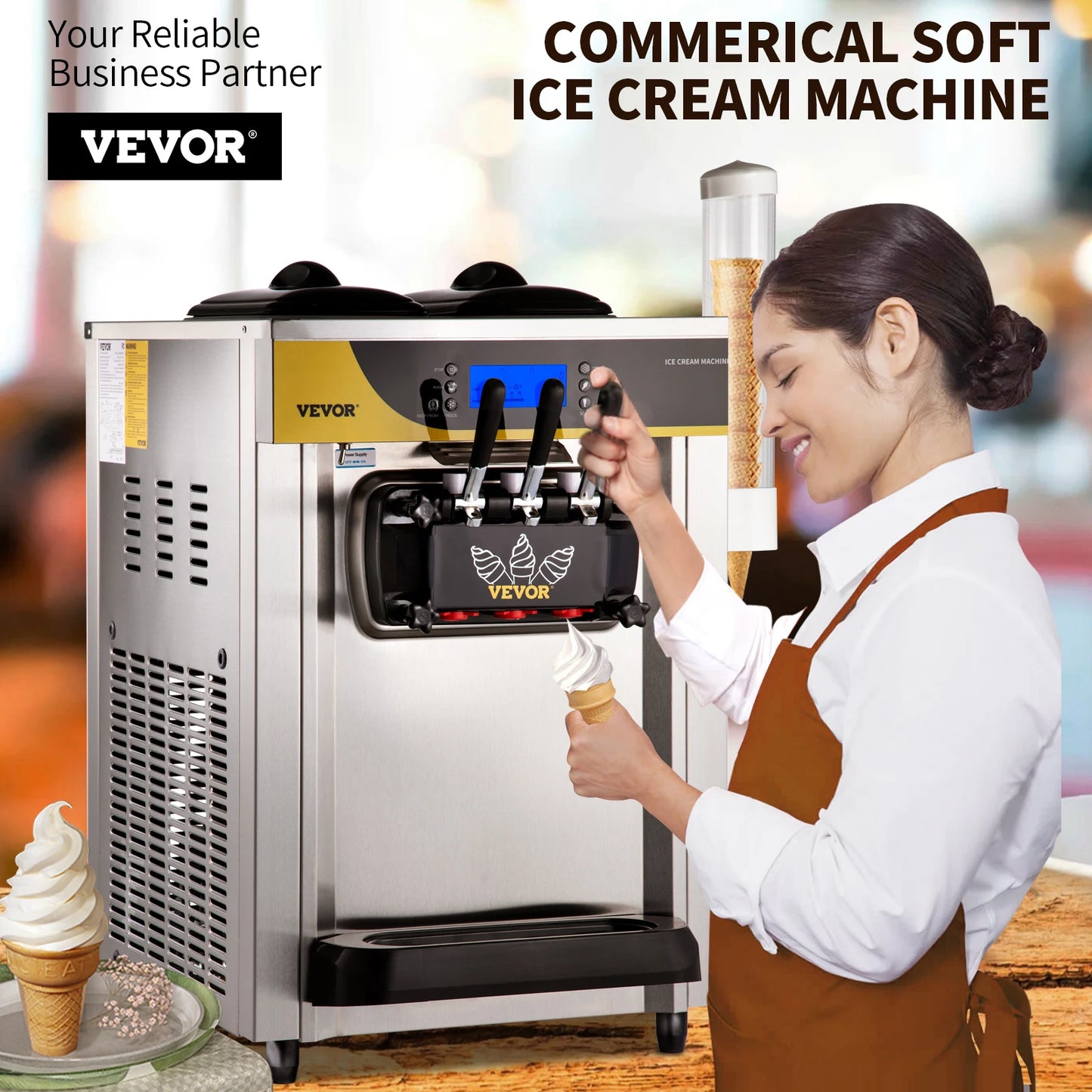 SucceBuy 22-30 L/H Soft Ice Cream Machines