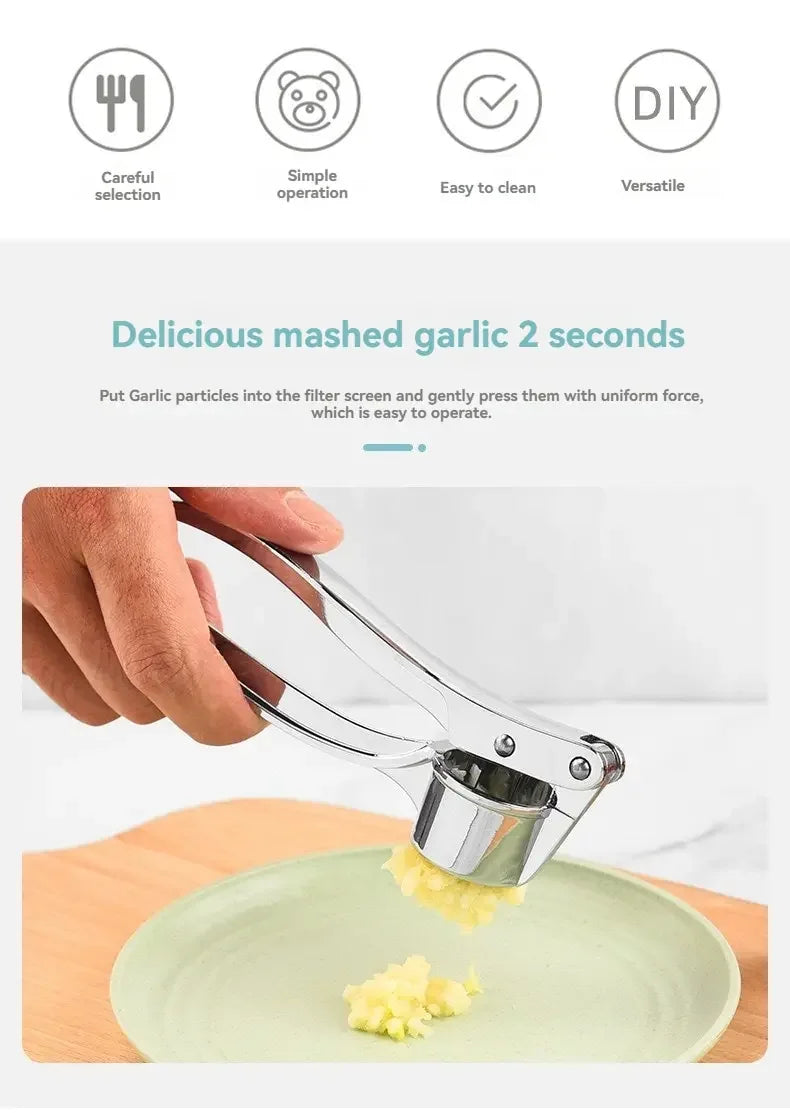Garlic Press Zinc Alloy & Stainless Steel