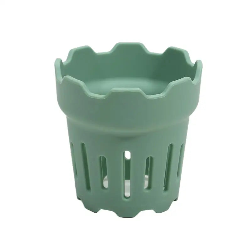 Ventilated bottle drying rack with separate silicone cup holders