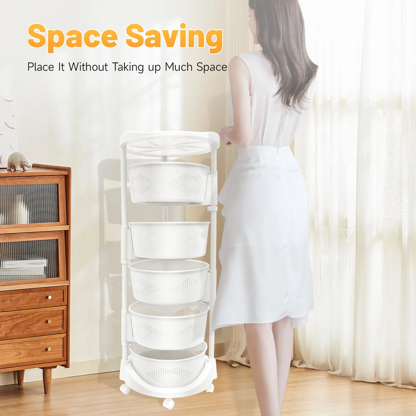 Multi-Layer Rotating Storage Cart