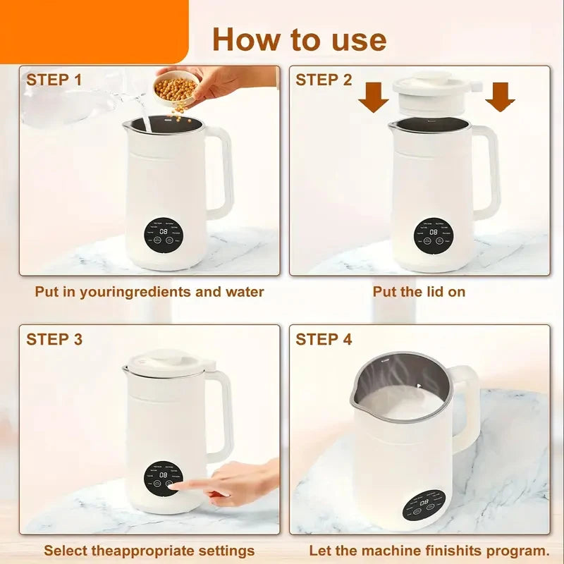 8-in-1 Multifunctional Automatic Nut Milk Machine&Coffee Maker