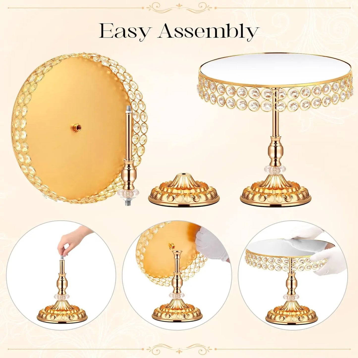 12 Pieces Gold Cake Stand Set, Vintage Cake Display