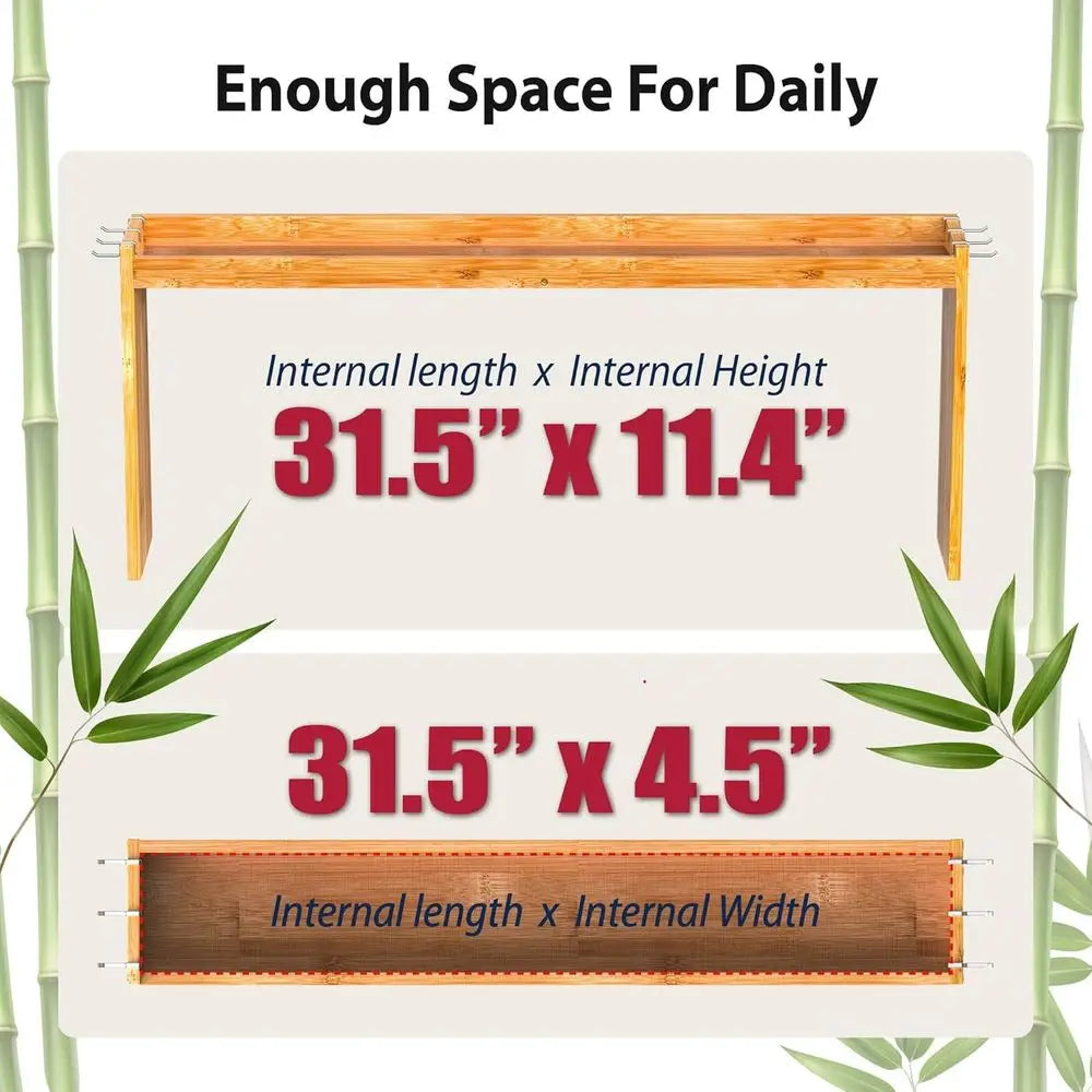 IIIOIIIA Bamboo Over The Stove Spice Shelf for Kitchen Storage