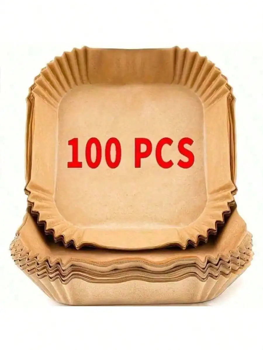 100/50pcs Disposable Square & Round Air Fryer Baking Paper,
