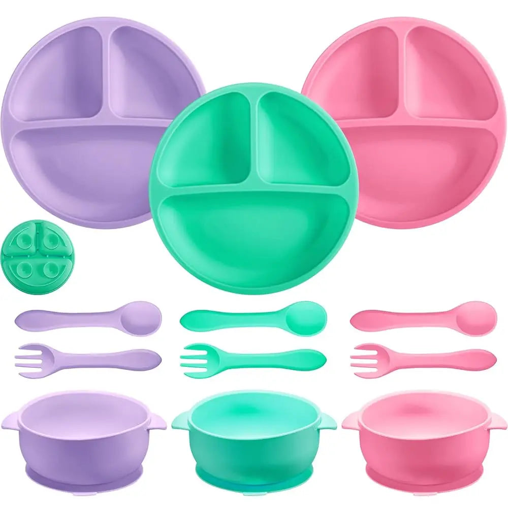 12 Pcs Silicone Bowl with Suction