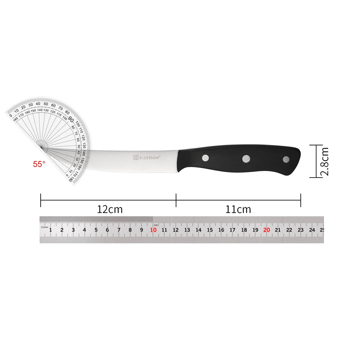 8 Pieces 5 Inch Steak Knives Set, Pointed Tip Serrated Steak Knives