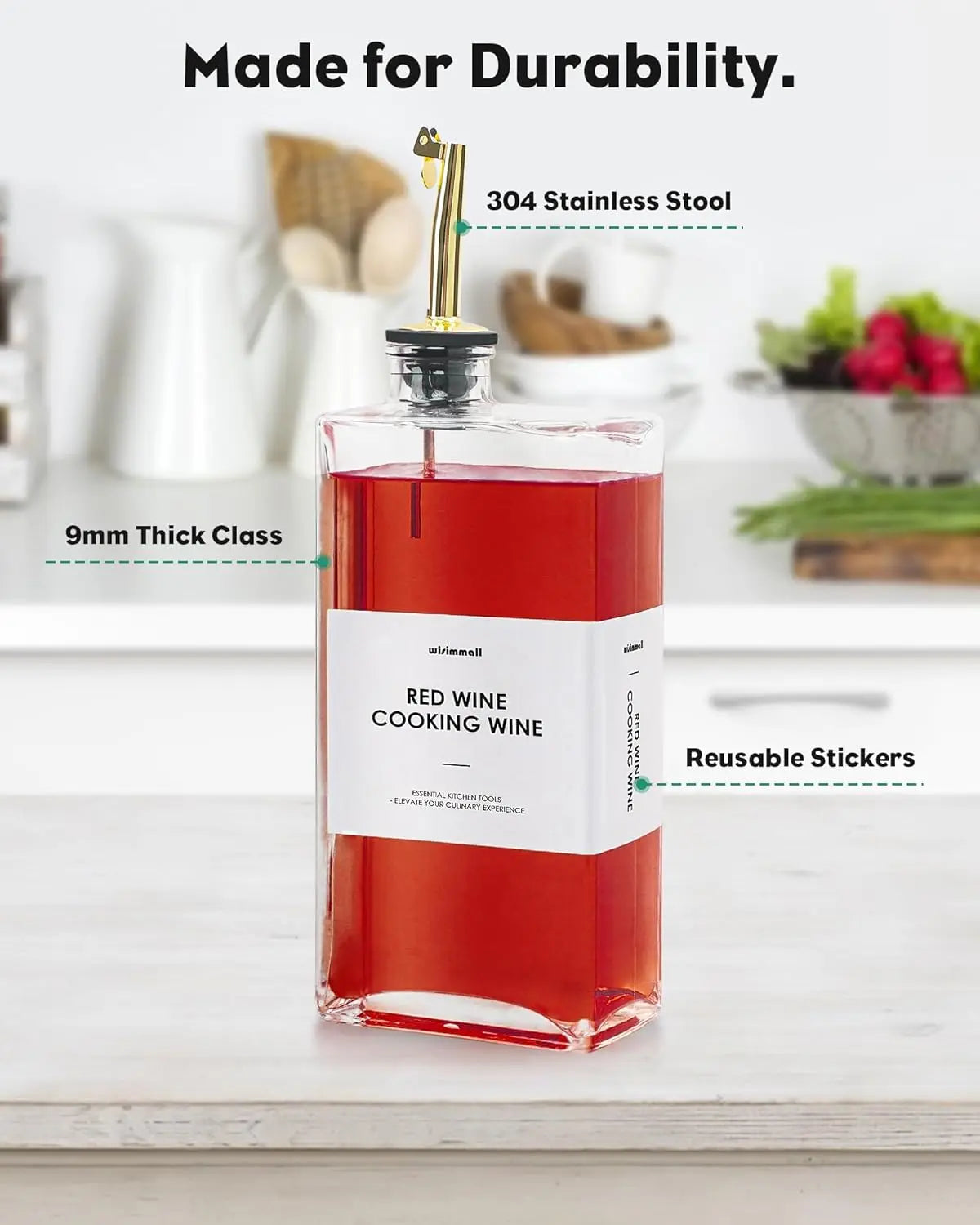 Olive Oil Dispenser For Kitchen, Glass Oil Bottle 500ML Oil