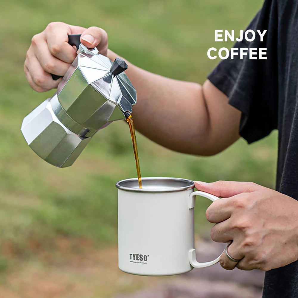 Tyeso Anti-scalding 304 Stainless Steel Cups Plastic Handle
