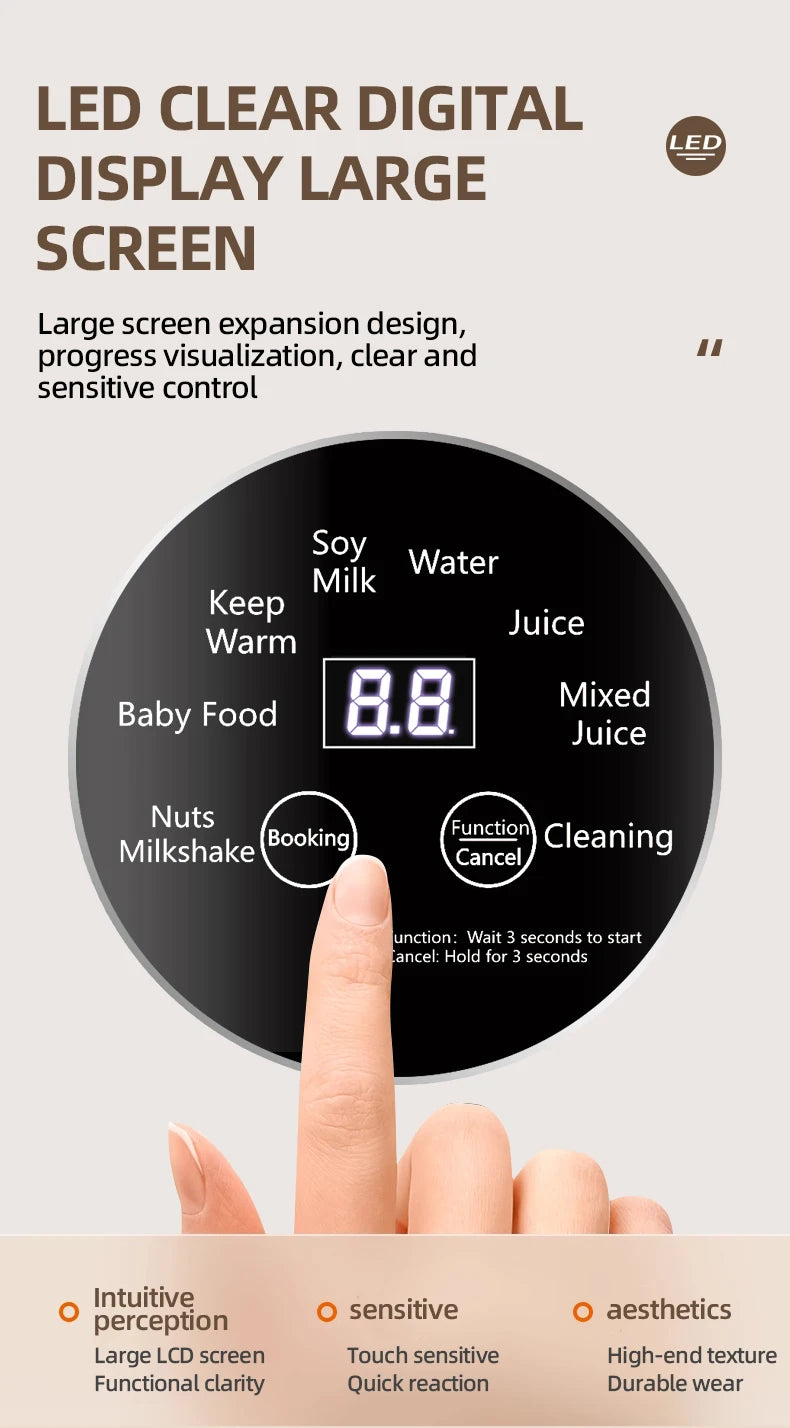 8-in-1 Multifunctional Automatic Nut Milk Machine&Coffee Maker