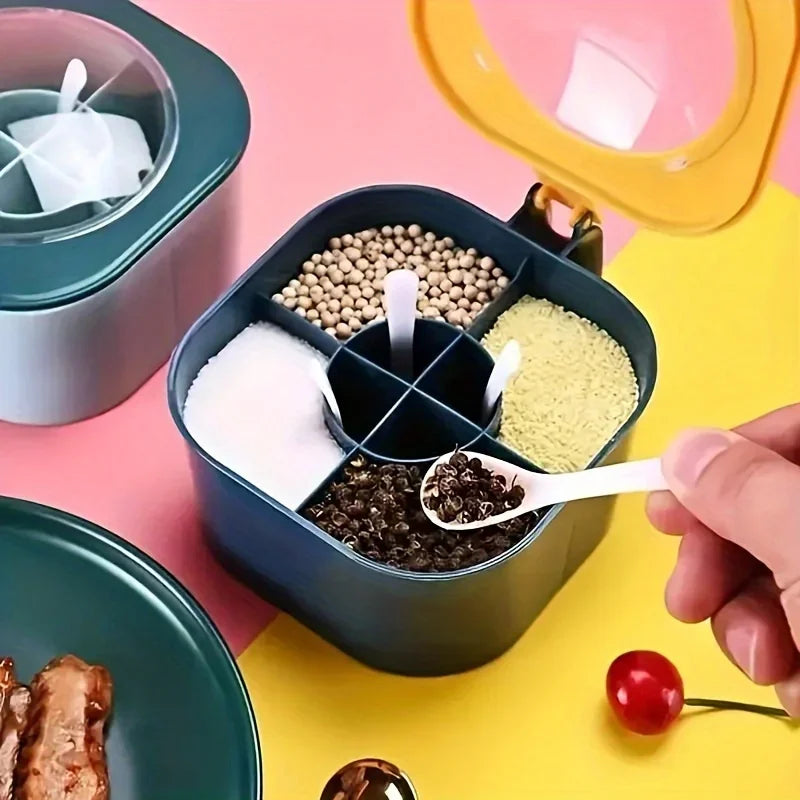 A 4-In-1 Large Capacity Seasoning Box with a Lid
