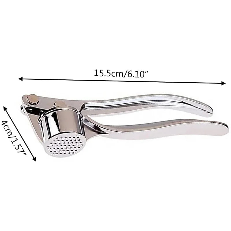 6.10in Stainless Steel Garlic Mincer - Dual-Use Garlic Press & Nut Cracker
