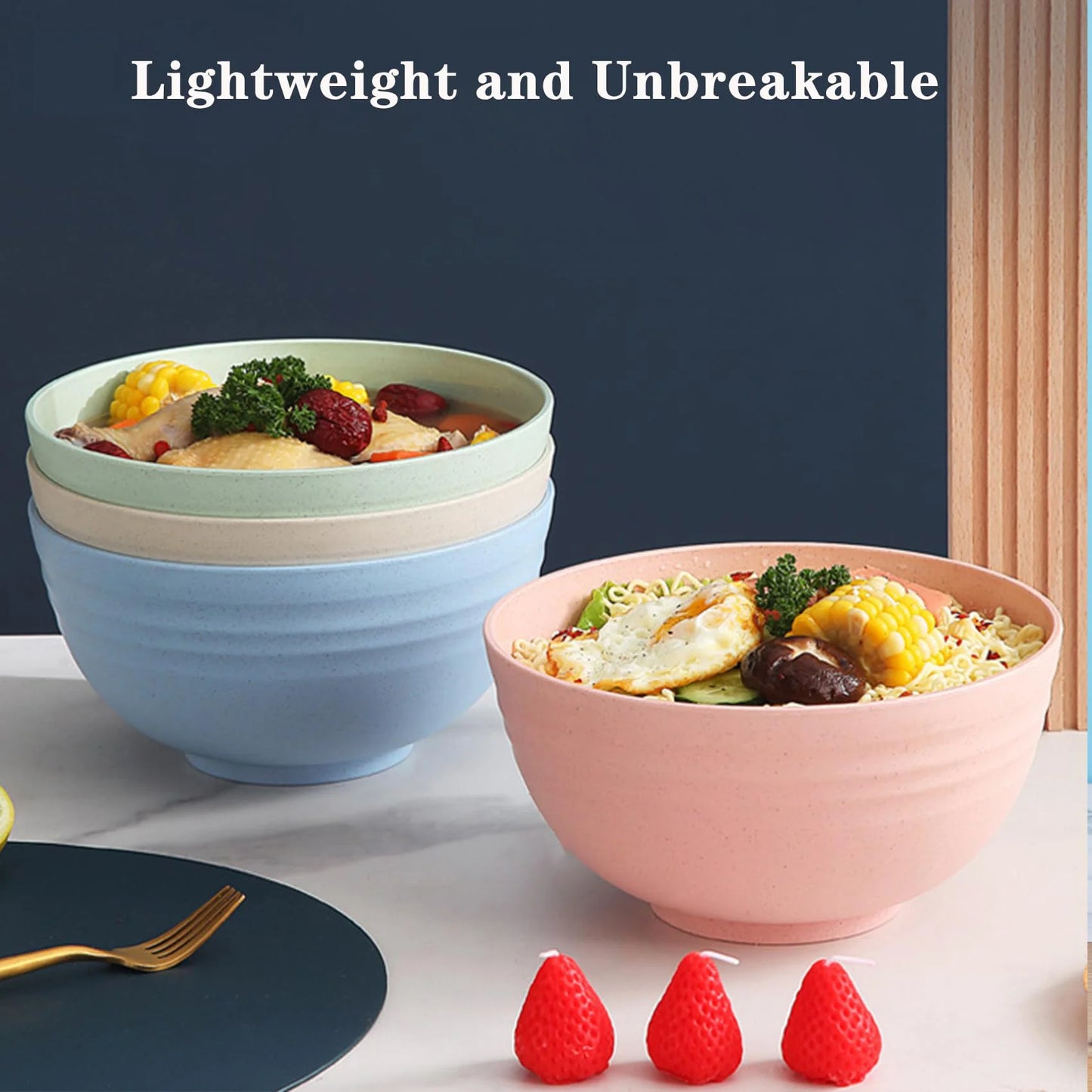 4-piece non fragile grain bowl set -24 ounce