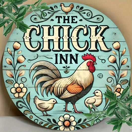 8x8" "Chicken Inn" Vintage Metal Sign