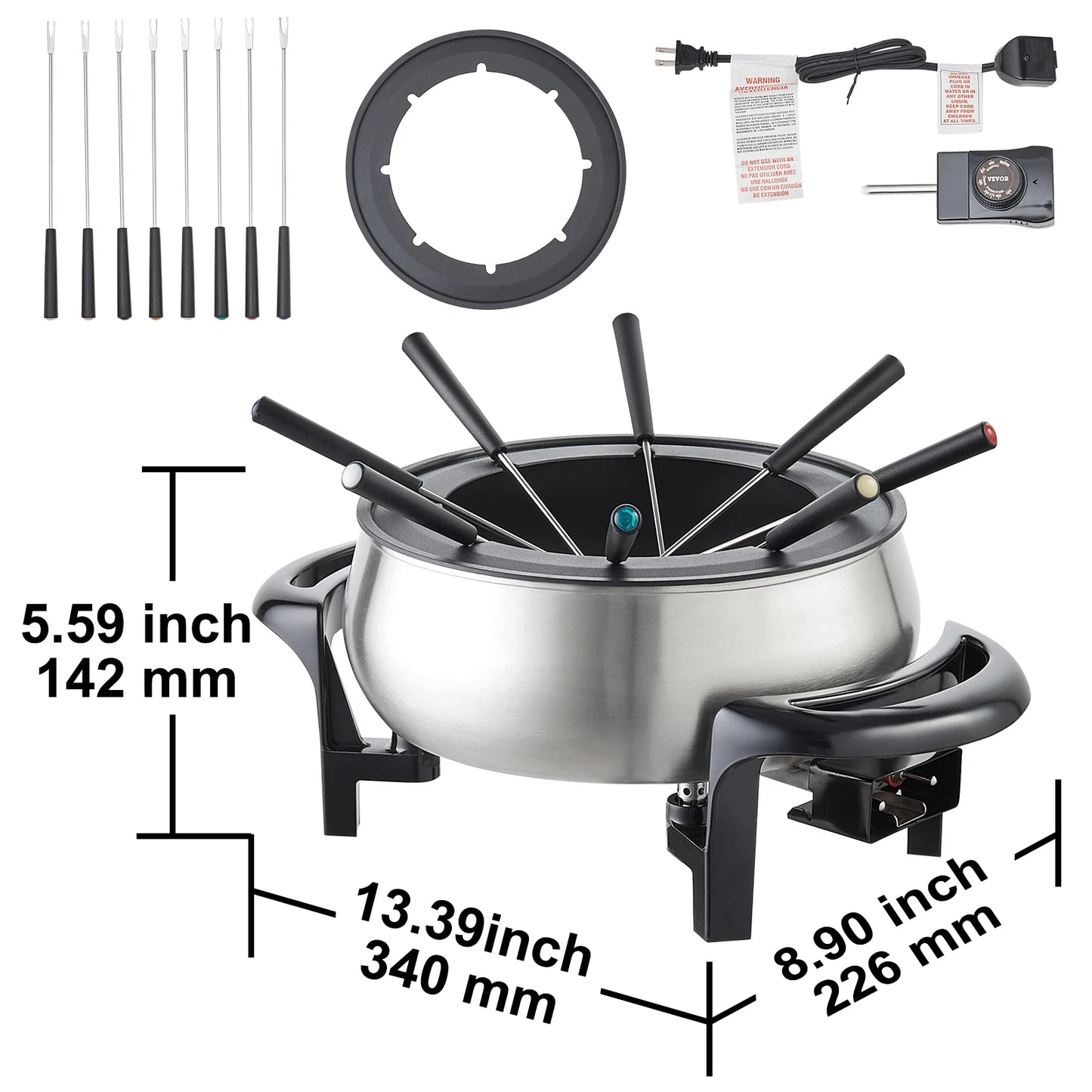 Electric Fondue Pot Set for Cheese & Chocolate