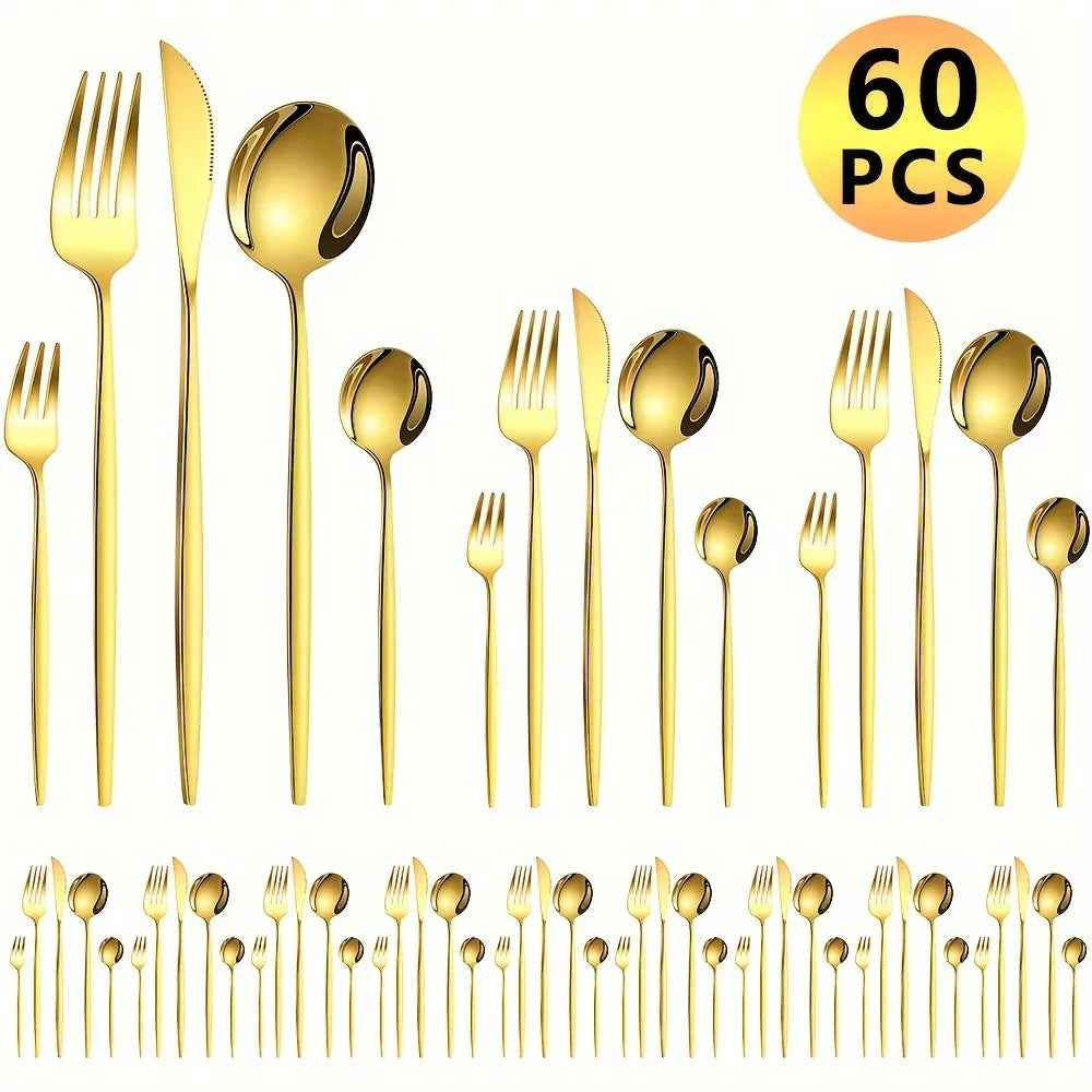60pcs Stainless Steel Cutlery