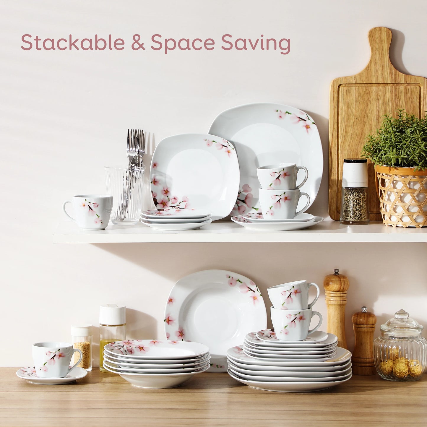 VEWEET ANNIE 30/24/20 Pcs Porcelain Dinnerware Set