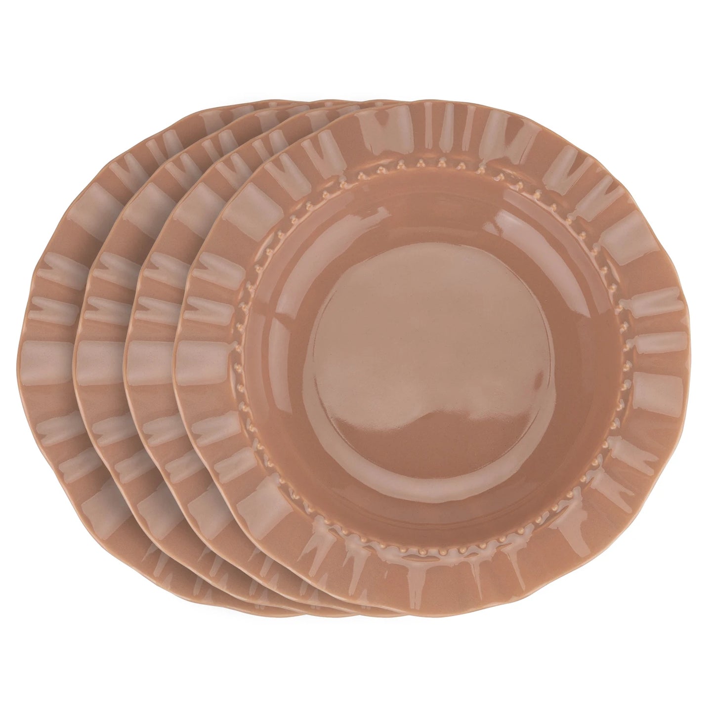 4pcs Multi-Color Ceramic Plate Set