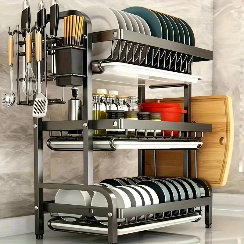 Three-Tier Space-Saving Kitchen Countertop Utensil Holder