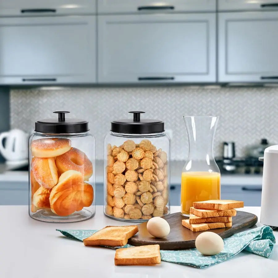 Pack Large Glass Jars with Metal Lid,