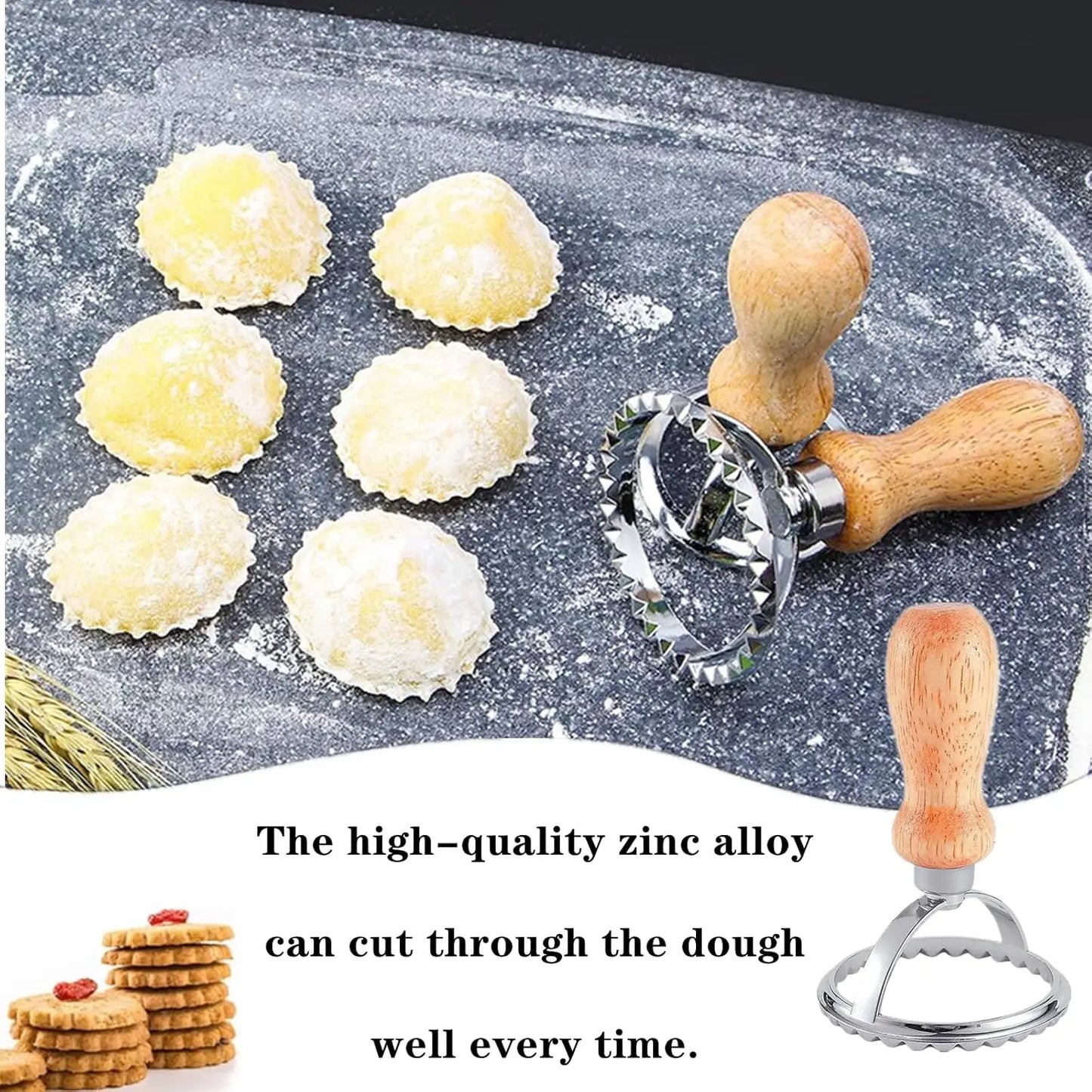 10-Piece Cookie Cutter Set, Zinc Alloy & Wood,