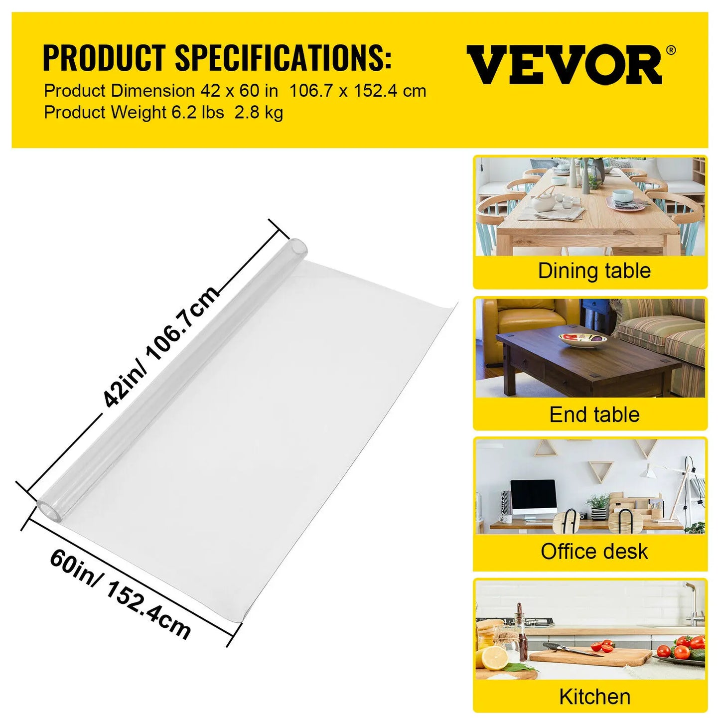 1.5-2mm PVC Table Cloth Transparent