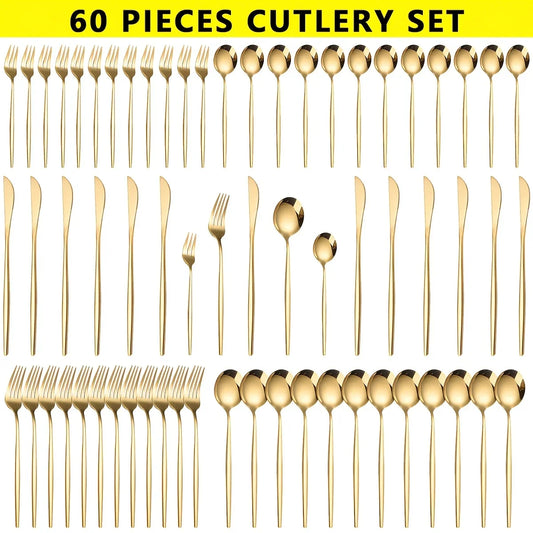 60pcs Stainless Steel Cutlery
