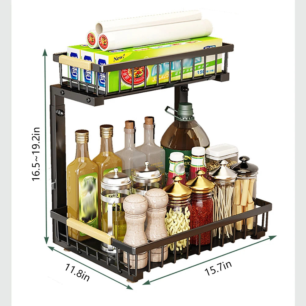 2-Tier Pull Out Cabinet Organizer