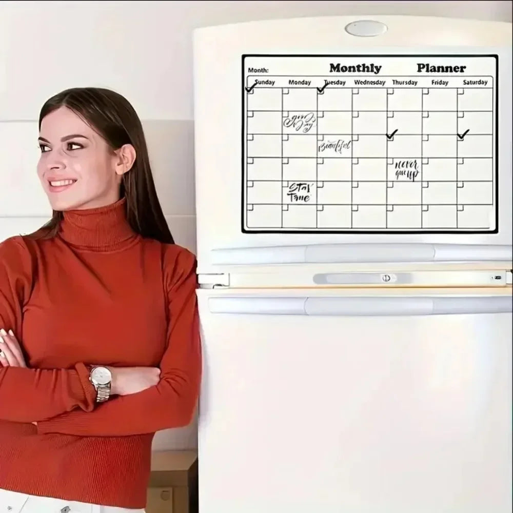Fashionable magnetic dry erase calendar