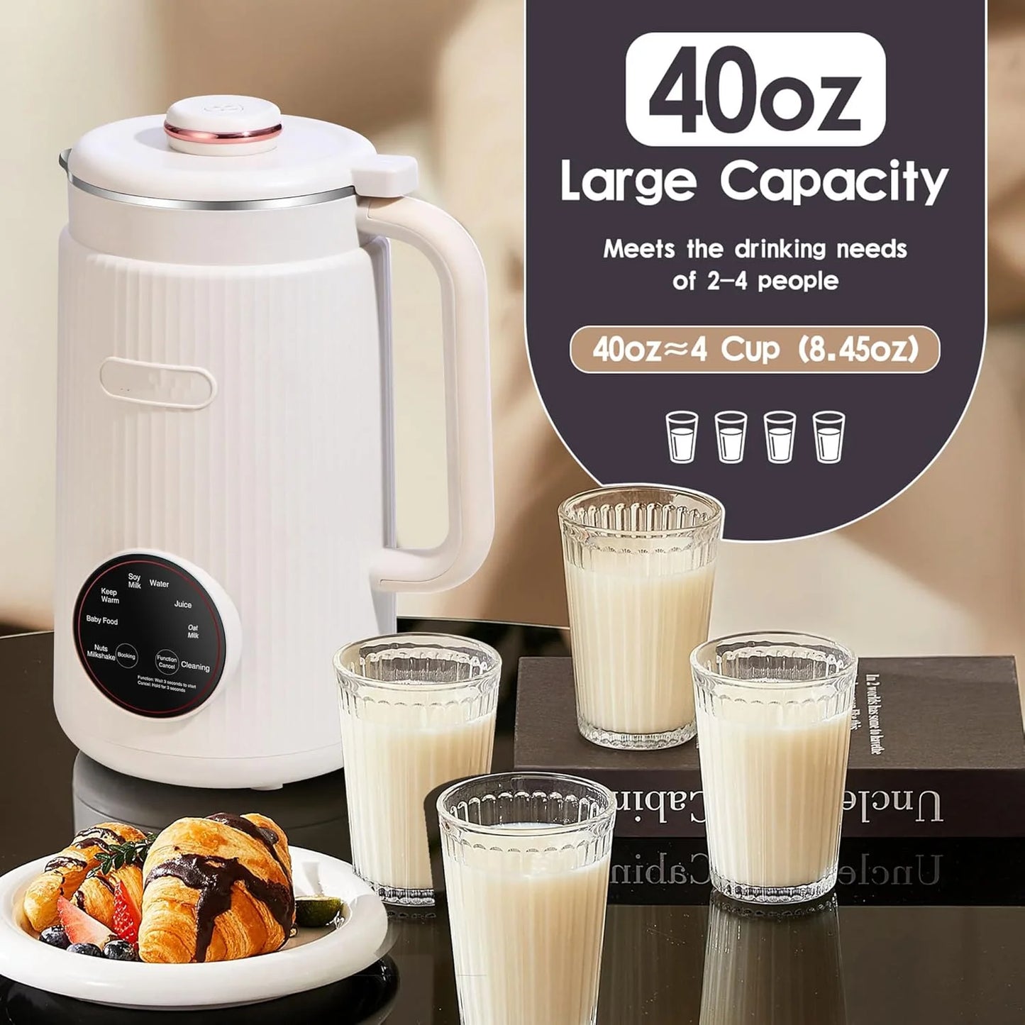 8-in-1 Multifunctional Automatic Nut Milk Machine&Coffee Maker