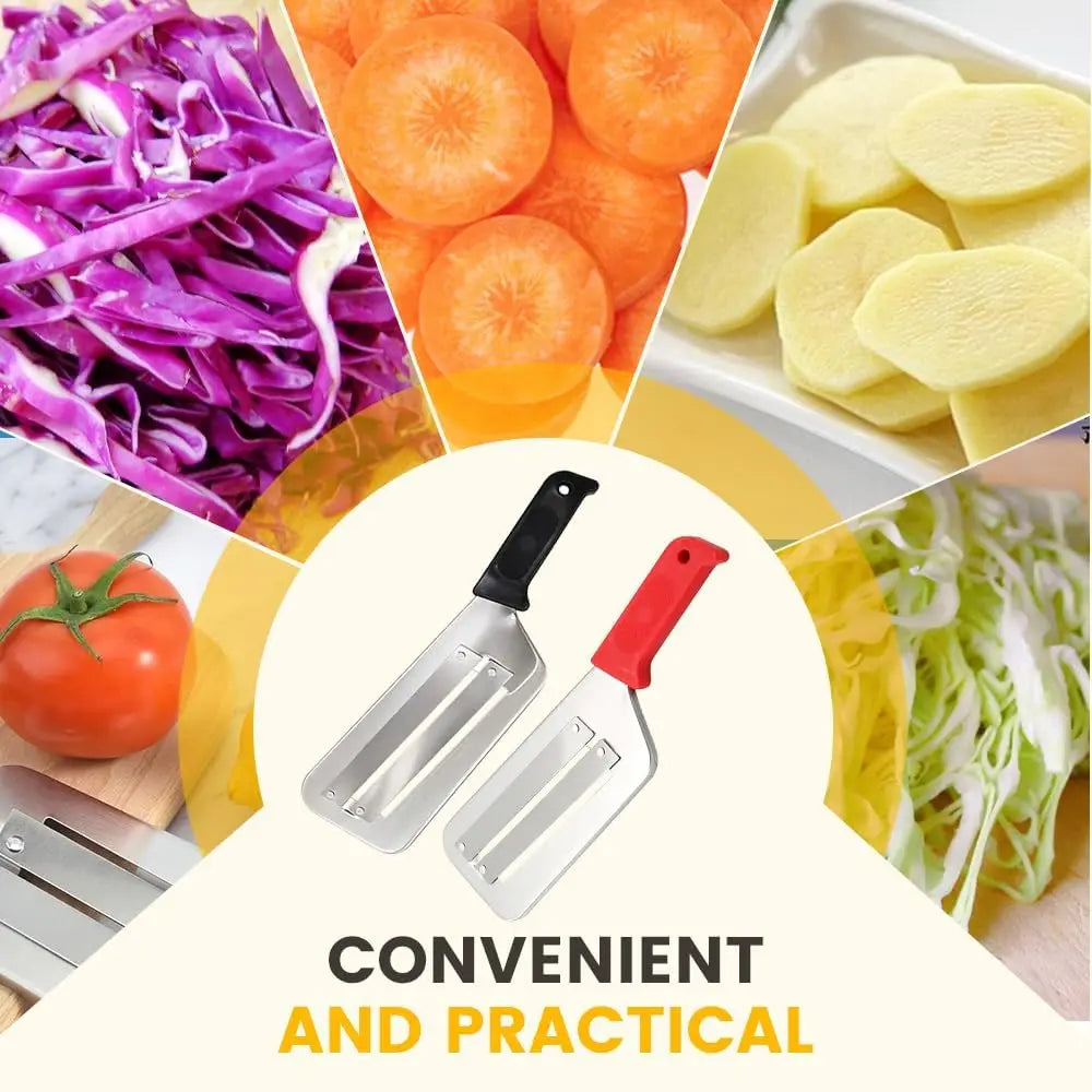 Stainless Steel Dual Blade Julienne Cutter, Cabbage Shredder for Coleslaw,